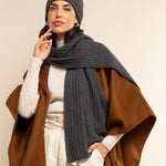 Napoli (dark grey) - 100% cashmere ribbed scarf (unisex)- Leather Gloves Online - Luxury Italian Scarf - 10