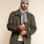 Napoli (light grey) - 100% cashmere ribbed scarf (unisex)- Leather Gloves Online - Luxury Italian Scarf - 7