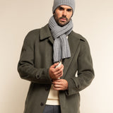 Napoli (light grey) - 100% cashmere ribbed scarf (unisex)- Leather Gloves Online - Luxury Italian Scarf - 7
