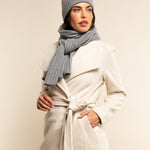 Napoli (light grey) - 100% cashmere ribbed scarf (unisex)- Leather Gloves Online - Luxury Italian Scarf - 13