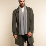 Napoli (light grey) - 100% cashmere ribbed scarf (unisex)- Leather Gloves Online - Luxury Italian Scarf - 14
