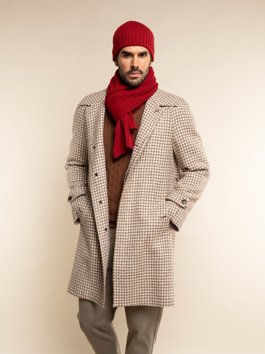 Napoli (red) - 100% cashmere ribbed scarf (unisex)- Leather Gloves Online - Luxury Italian Scarf - 18