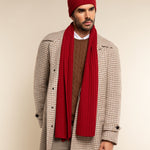 Napoli (red) - 100% cashmere ribbed scarf (unisex)- Leather Gloves Online - Luxury Italian Scarf - 12