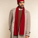 Napoli (red) - 100% cashmere ribbed scarf (unisex)- Leather Gloves Online - Luxury Italian Scarf - 12