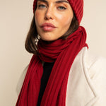 Napoli (red) - 100% cashmere ribbed scarf (unisex)- Leather Gloves Online - Luxury Italian Scarf - 13