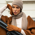 Silvia (cognac) - suede leather gloves with luxurious cashmere lining - Leather Gloves Online - Luxury Leather Gloves - 6