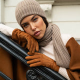 Silvia (cognac) - suede leather gloves with luxurious cashmere lining - Leather Gloves Online - Luxury Leather Gloves - 8