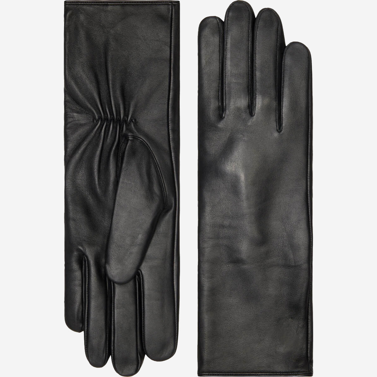 skylers handschuhe Skylar (black) – Extra-long sheepskin leather gloves with wool/cashmer – Leather Gloves Online®