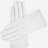 Sofia (white) - Italian lambskin leather gloves with silk lining - Leather Gloves Online - Luxury Leather Gloves - 1
