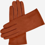 Sofia (brown) - Italian lambskin leather gloves with silk lining - Leather Gloves Online - Luxury Leather Gloves - 1