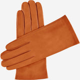 Sofia (cognac) - Italian lambskin leather gloves with silk lining - Leather Gloves Online - Luxury Leather Gloves - 1