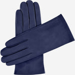Sofia (navy blue) - Italian lambskin leather gloves with silk lining - Leather Gloves Online - Luxury Leather Gloves - 1
