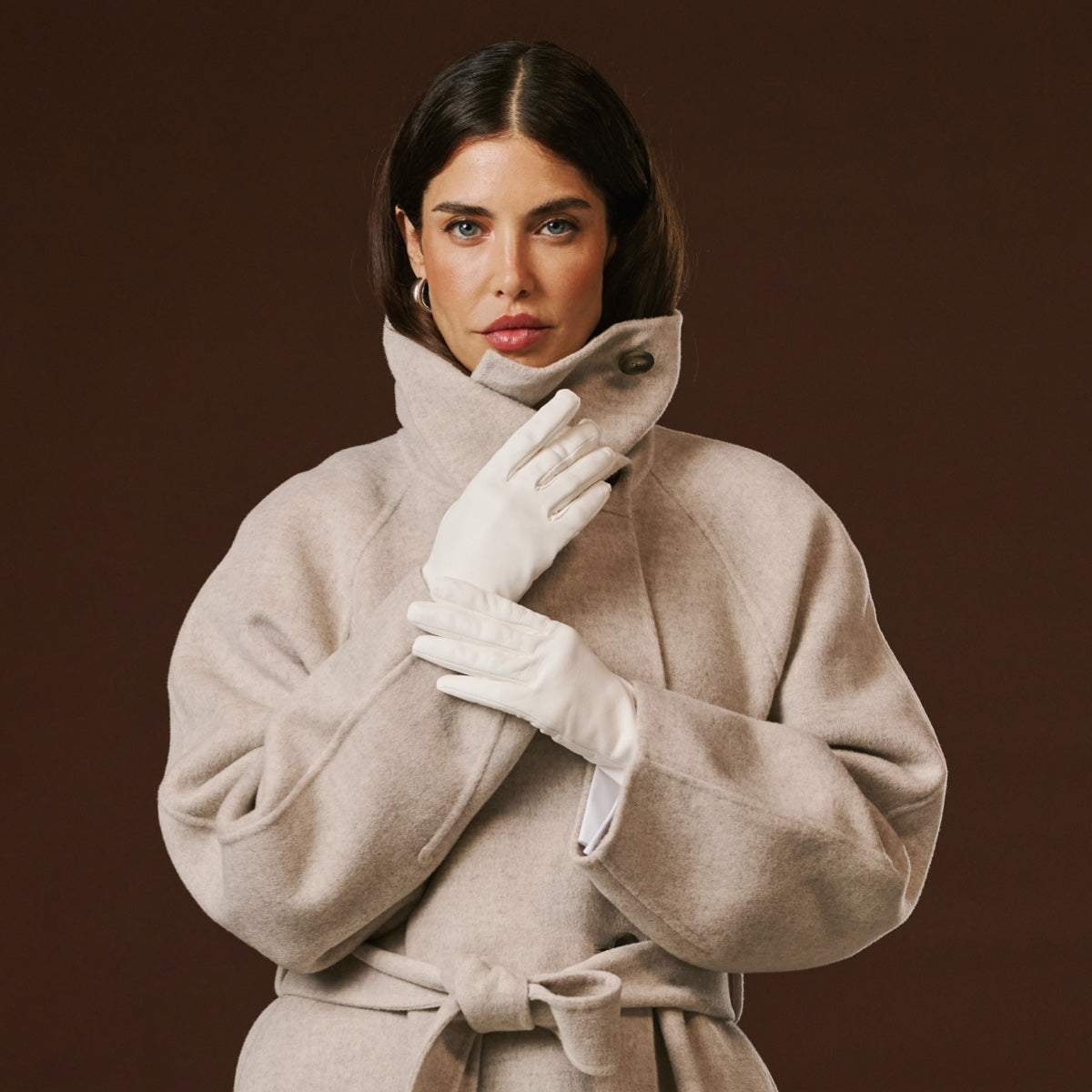 White Leather Gloves Women Silk Lining - Made in Italy 6 - S White Leather Gloves Women Silk Lining - Made in Italy 6 - S