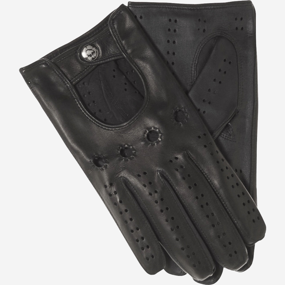 Umberto (black) - Italian lambskin leather driving gloves & touchscreen feature - Leather Gloves Online - Luxury Leather Gloves - 1