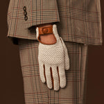 Valeria (cognac) - Hand-sewn Italian crochet driving gloves from lambskin leather - Leather Gloves Online - Luxury Leather Gloves - 6