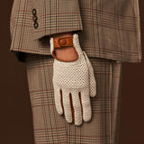 Valeria (cognac) - Hand-sewn Italian crochet driving gloves from lambskin leather - Leather Gloves Online - Luxury Leather Gloves - 6