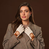 Valeria (cognac) - Hand-sewn Italian crochet driving gloves from lambskin leather - Leather Gloves Online - Luxury Leather Gloves - 11