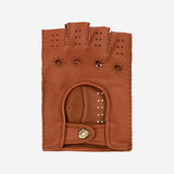 Vincenzo (brown): fingerless Italian driving gloves made of American deerskin leather - Leather Gloves Online - Luxury Leather Gloves - 2