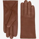 Zoey (cognac) – Sheepskin leather gloves with warm wool/cashmere lining & touchscreen function