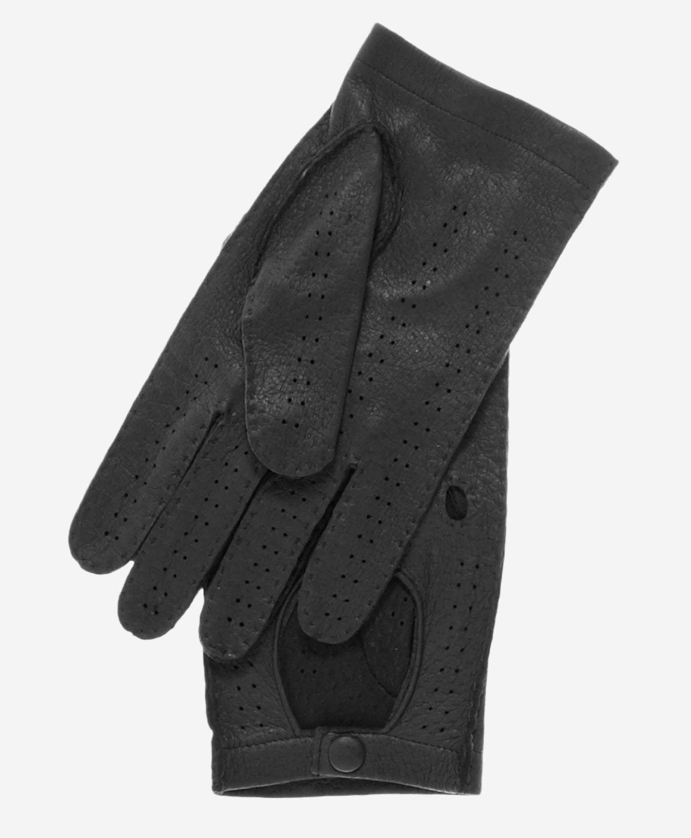 CA3335 (black) - Handsewn Italian Peccary Men's Driving Gloves - Leather Gloves Online - Luxury Leather Gloves - 2