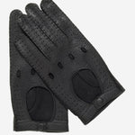 CA3335 (black) - Handsewn Italian Peccary Men's Driving Gloves - Leather Gloves Online - Luxury Leather Gloves - 1