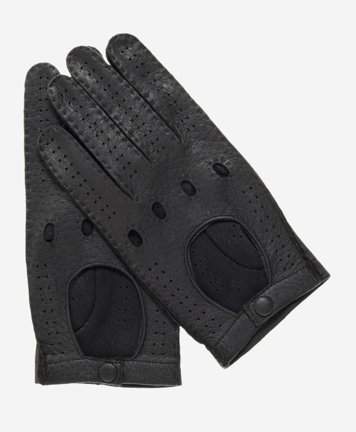 CA3335 (black) - Handsewn Italian Peccary Men's Driving Gloves - Leather Gloves Online - Luxury Leather Gloves - 1