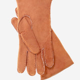 CA3466 (saddle) - Men's Italian handsewn sueded lamb shearling gloves