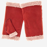 CA4163 (cranberry) - Women's Italian Lamb Shearling Fingerless Gloves - Leather Gloves Online - Luxury Leather Gloves - 2