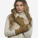 CA4465 (hazel) - Women's Italian Handsewn Sueded Lamb Shearling Gloves