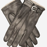 CC3239 (black) - Men's Italian Cashmere Lined Lambskin Gloves with Belt - Leather Gloves Online - Luxury Leather Gloves - 1