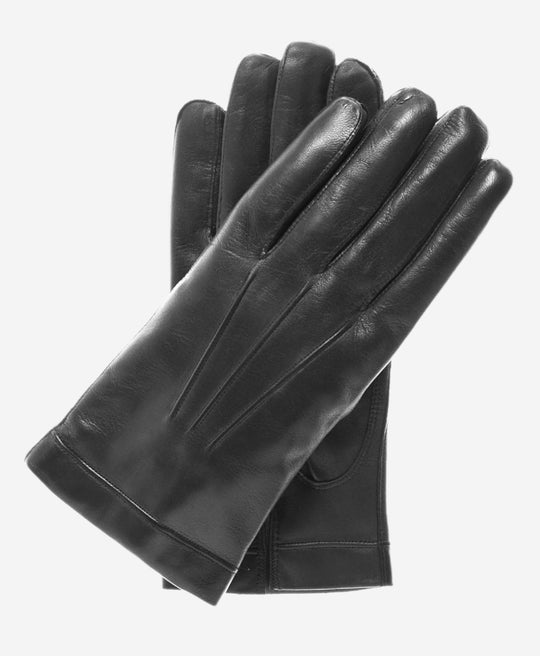 CC3301 (black) - Men's Italian Cashmere Lined Touchscreen Leather Gloves
