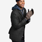 CC3510 (brown) - Men's Italian Cable Knit Cashmere and Leather Winter Gloves - Leather Gloves Online - Luxury Leather Gloves - 4