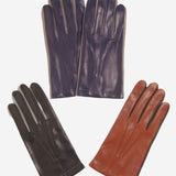 CC3592 (brown) - Men’s Italian leather gloves with two-tone contrast colors