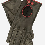 CD4255 (black) - Women's Italian Leather Driving Gloves with Contrast Welting - Leather Gloves Online - Luxury Leather Gloves - 1