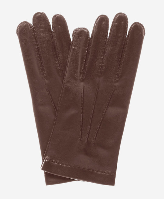CS1003 (brown) - Men's Handsewn Italian Silk Lined Leather Gloves