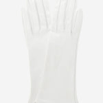CW01W4 (white) - Italian Silk Lined 4-Button Length White Leather Bridal Gloves- Leather Gloves Online - Luxury Leather Gloves - 2