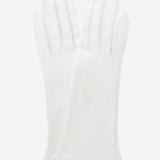 CW01W4 (white) - Italian Silk Lined 4-Button Length White Leather Bridal Gloves- Leather Gloves Online - Luxury Leather Gloves - 2