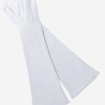 Angelina (ivory) - Italian silk lined 8-button length leather bridal / opera gloves - Leather Gloves Online - Luxury Leather Gloves - 1