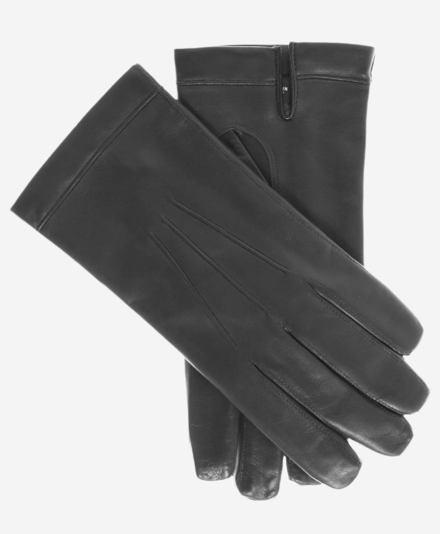 Cadet Leather Gloves Men Short Fingers Bemberg Lined Black