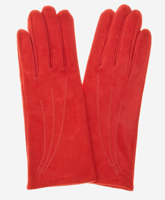 EC4520 (red) - Women's Italian Cashmere Lined Suede Gloves