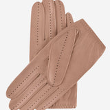 Alessa (beige) - Classic Italian lambskin leather driving gloves
