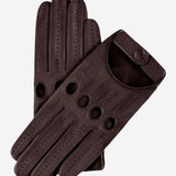 Alessa (darkbrown) - Classic Italian lambskin leather driving gloves
