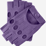 Rossana (lilac) - Italian fingerless lambskin leather driving gloves - Leather Gloves Online - Luxury Leather Gloves - 1