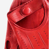 Rossana (red) - Italian fingerless lambskin leather driving gloves - Leather Gloves Online - Luxury Leather Gloves - 3