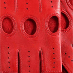 Rossana (red) - Italian fingerless lambskin leather driving gloves - Leather Gloves Online - Luxury Leather Gloves - 4