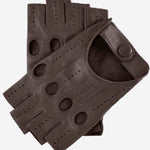 Rossana (taupe) - Italian fingerless lambskin leather driving gloves - Leather Gloves Online - Luxury Leather Gloves - 1