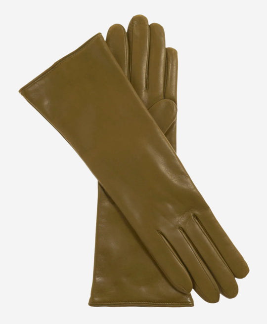 FC02W4 (moss) - Italian "4 Button Length" Cashmere Lined Leather Gloves