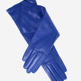 Leonora (blue) - Italian cashmere lined 6-button length leather gloves - Leather Gloves Online - Luxury Leather Gloves - 1