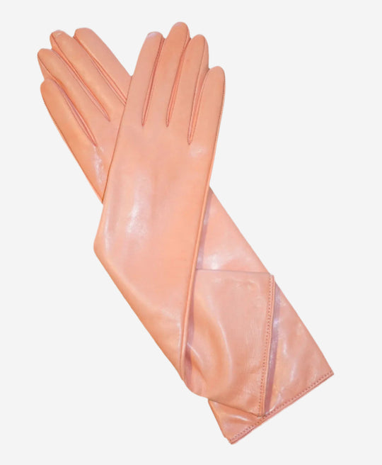 Leonora (pink) - Italian cashmere lined 6-button length leather gloves