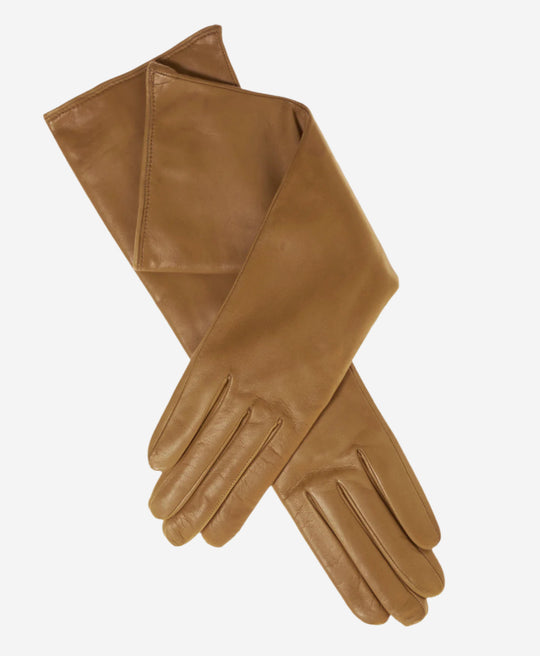 Leonora (vac) - Italian cashmere lined 6-button length leather gloves